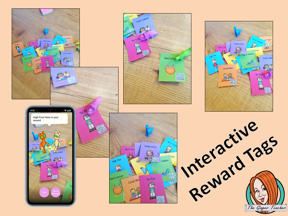 Interactive Motivational and encouragement Reward Tags brag tags! These tags can be used in your classroom for behaviour management. If you want to promote good behavior of students brag tags! This is a whole class behaviour management system promotes good behaviour in class download the free AR (augmented reality) app and a fun character will appear in your classroom! Each tag has AR reward that collect also option to take reward selfie. #augmentedreality #bragtags #rewardtag #awardtags