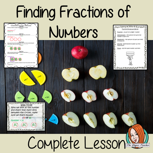 Finding Fractions of Numbers, Complete Math lesson