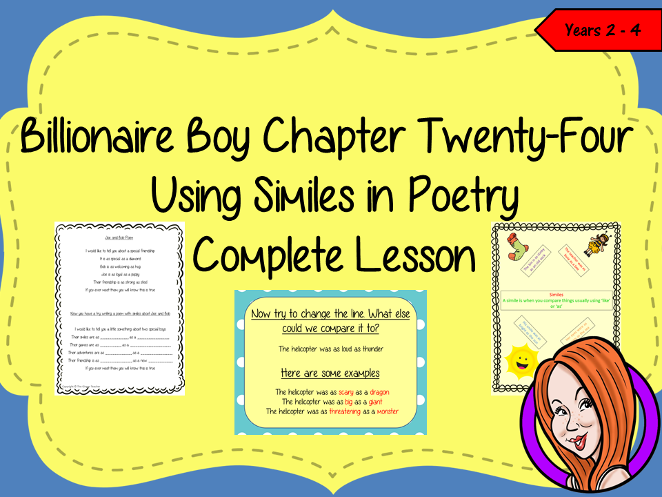 Using Similes in Poetry; Complete Lesson  – Billionaire Boy
