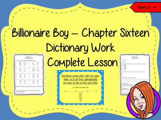 Dictionary Work Lesson – Billionaire Boy