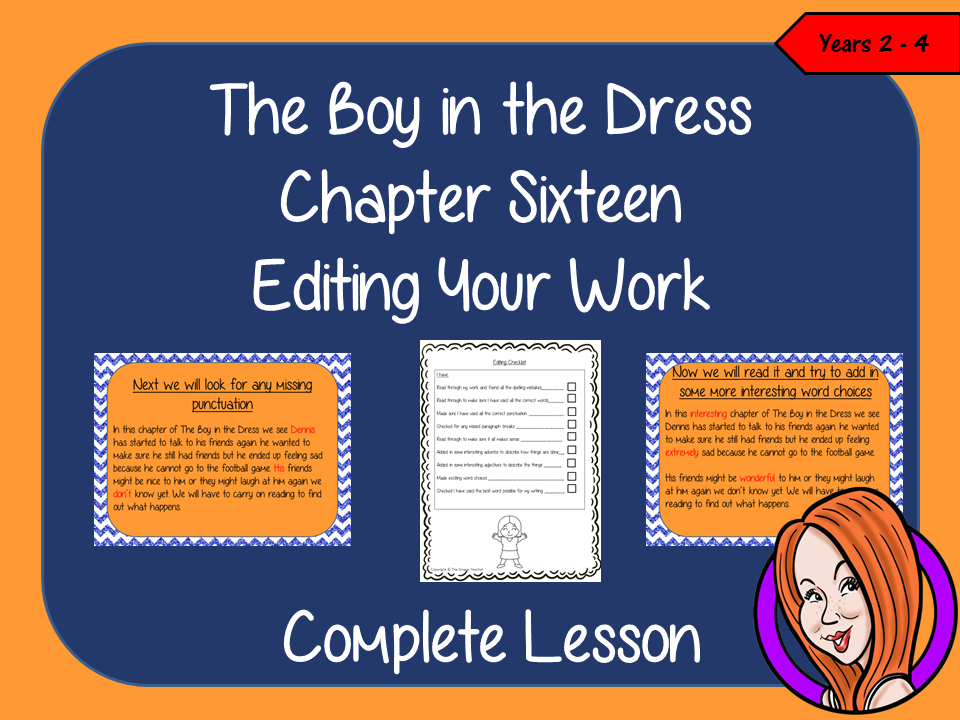Editing Writing, Complete Lesson  – The Boy in the Dress