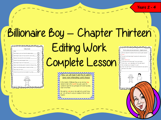 Editing Writing Complete Lesson  – Billionaire Boy