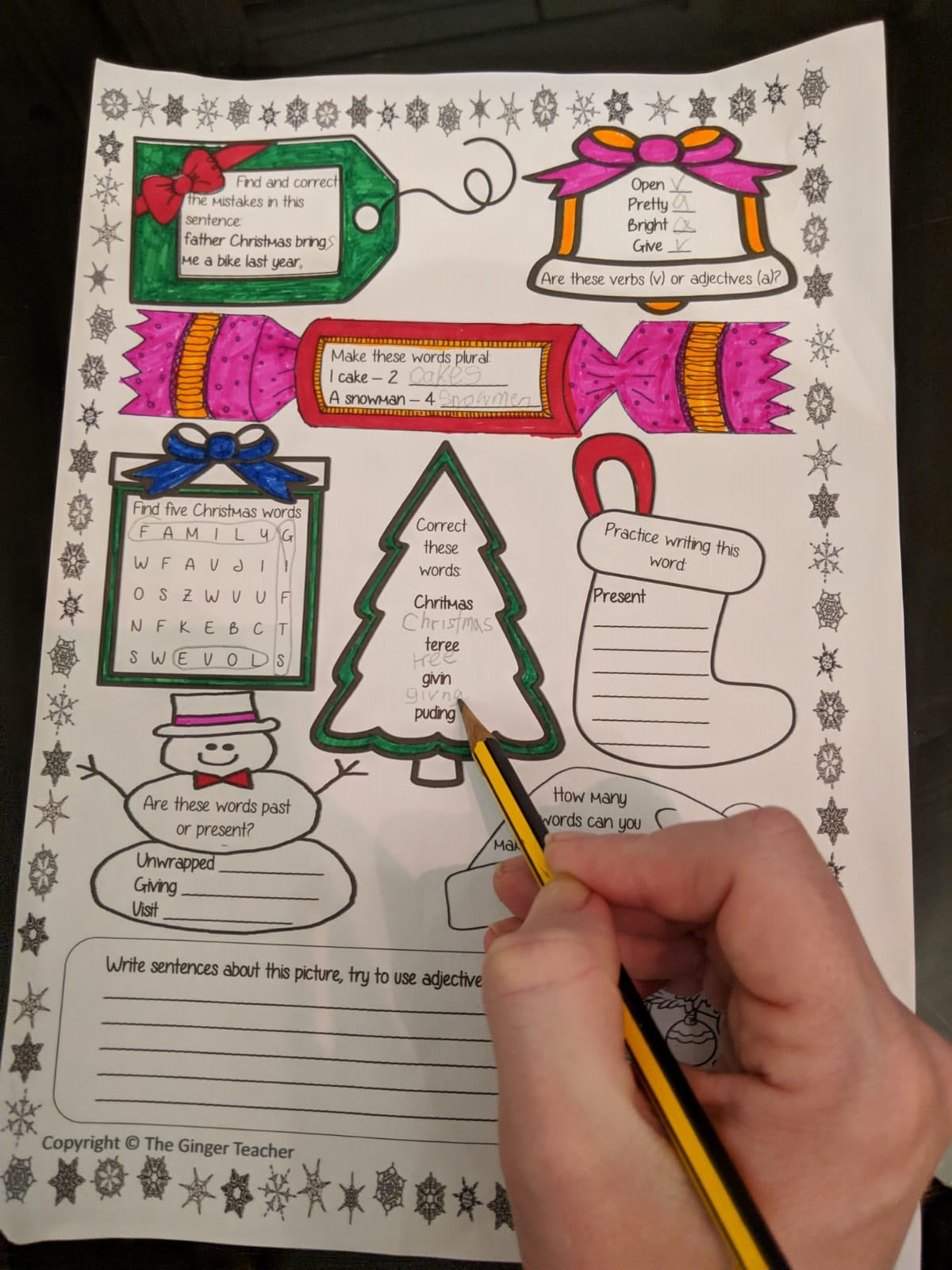 Christmas Spelling, Punctuation and Grammar Workbook