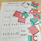 Christmas Themed Independent Multiplication Revision Sheets 4x No Prep independent revision activity for the four times tables. Children have to cut out and stick the correct answer to the question square, when the correct squares are all in place a christmas themed picture will be revealed. #teachmultiplication #revisemultiplication #fourtimestables #noprep #mathsworksheets