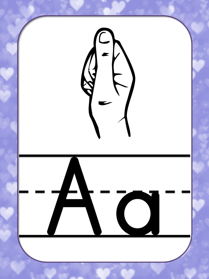 Sign Language ASL Classroom Posters 24 Posters with letters of the alphabet and the corresponding sign in American Sign Language These are great for decorating your classroom or for using as flash cards to teach children the signs for the letters. #asl #signlanguage #classroom