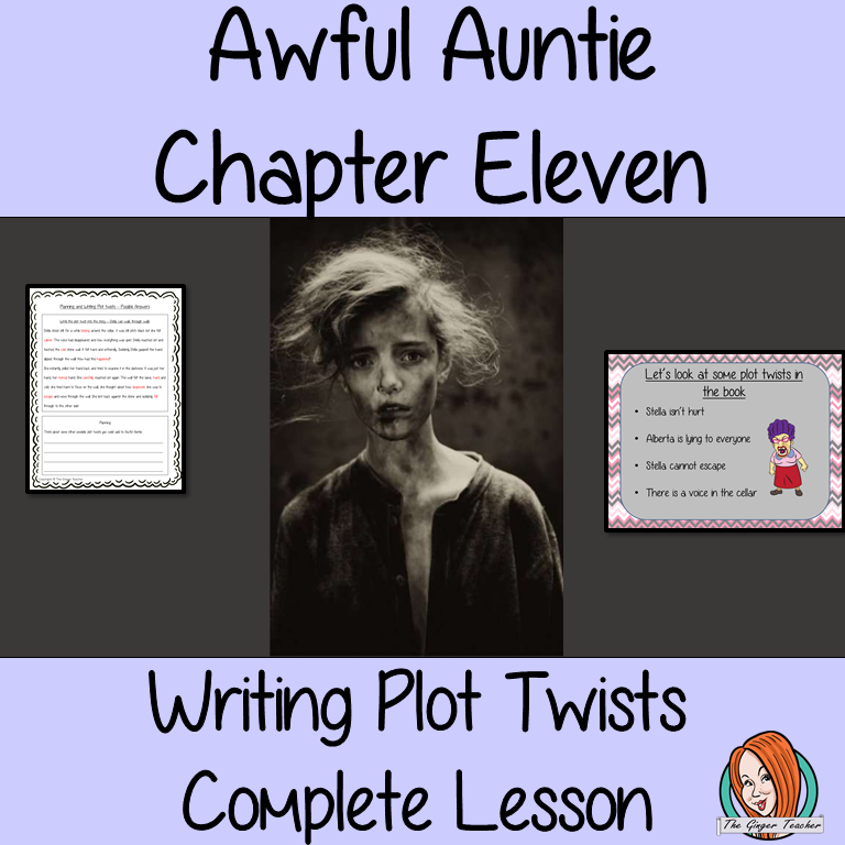 Writing Plot twists Complete English Lesson on Awful Auntie by David Walliams. Teachers will get full resources and plans for teaching school children to write plot twists in stories in the classroom. There is a PowerPoint to explain the activity and then practice independently. There is also a short chapter summary sheet for kids to reflect on the chapter read and share their ideas. #lessonplans #teachingideas #readingactivities #davidwalliams 