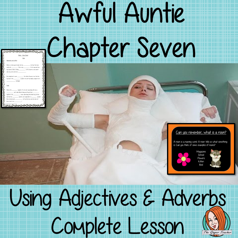 Using adjectives and adverbs Complete English Lesson on Awful Auntie by David Walliams. Teachers will get full resources and plans for teaching school children to use adjectives adverbs in the classroom. There is a PowerPoint to explain the activity and then practice independently. There is also a short chapter summary sheet for kids to reflect on the chapter read and share their ideas. #lessonplans #bookstudy #teachingideas #readingactivities #awfulaunty #davidwalliams #adjectives #adverbs