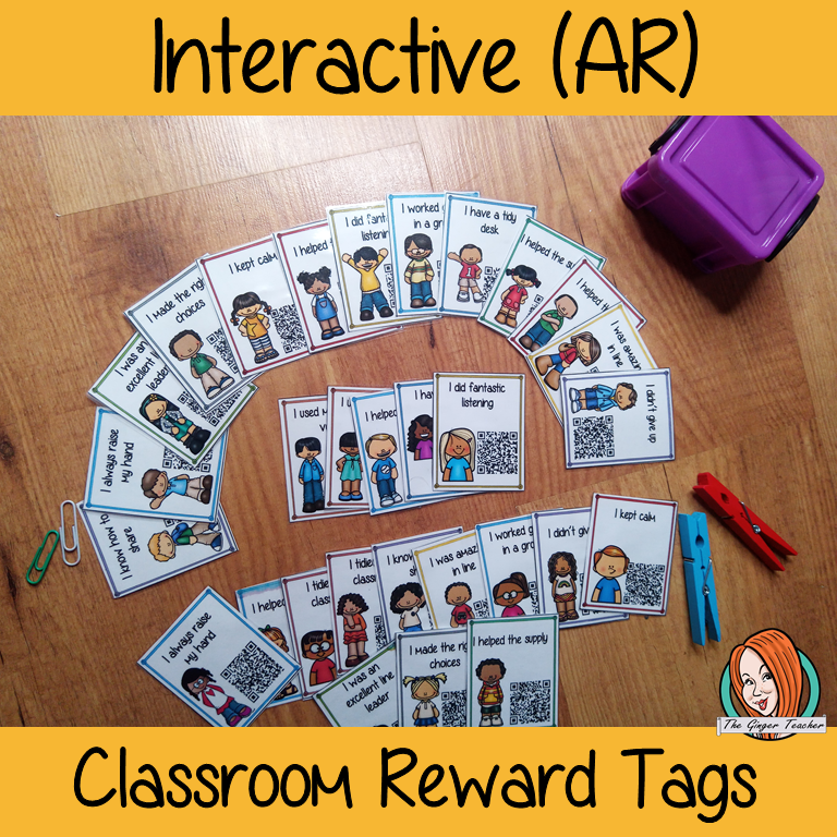 Interactive Classroom Reward Tags Give you class something to brag about! These reward tags can be printed and used in your classroom download the free Metaverse AR (augmented reality) app Scan the code and a fun character will appear in your classroom to congratulate the kids! each tag has AR reward that the children collect also parent instruction cards to send home. #ar #augmentedreality #bragtags #rewardtag #awardtags