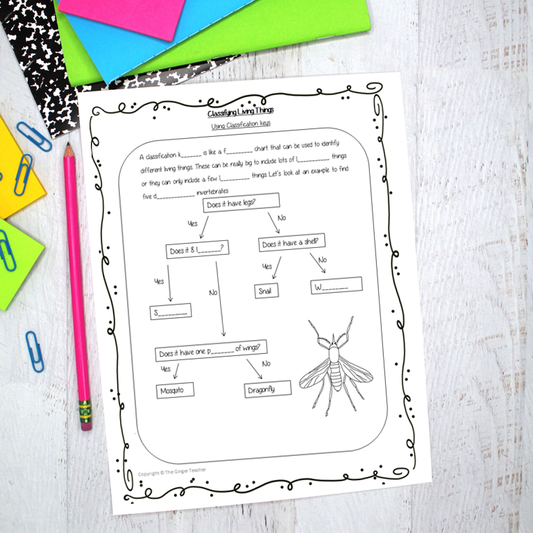 classification of living things worksheet