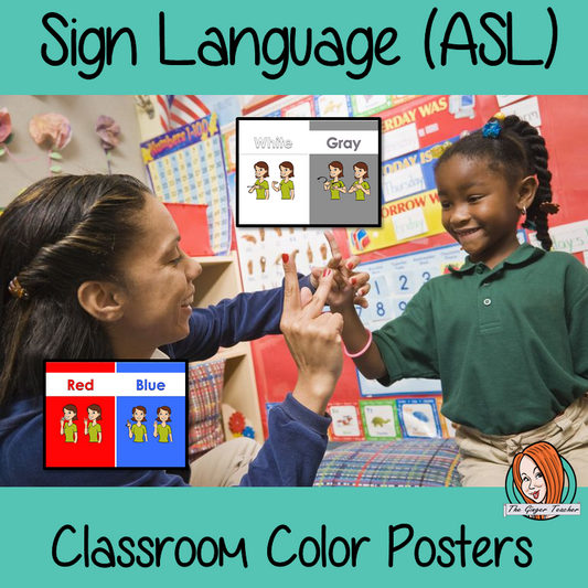 Sign Language Classroom ASL Color Posters 10 Posters with colors and the corresponding sign in American Sign Language Sign language colors asl These are great for decorating your classroom or for using as flash cards to teach children the ASL signs for colors.  #asl #signlanguage #classroom  #aslcolors