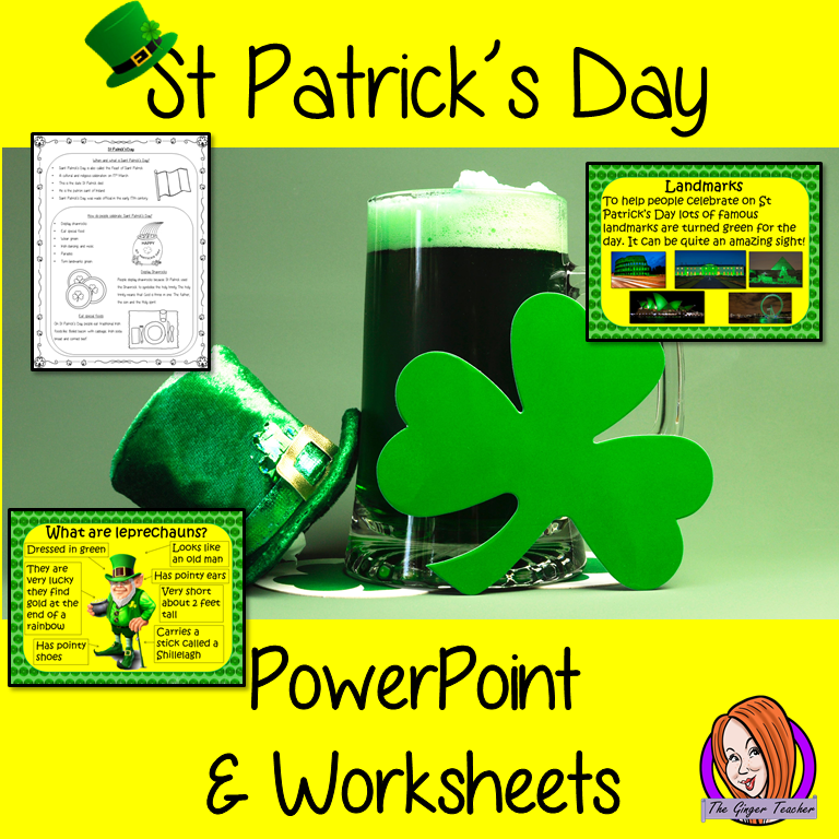 Distance Learning St Patrick’s Day Google Slides Lesson This lesson includes a detailed 36 slide presentation explaining all about Saint Patrick and St Patrick’s Day. It covers the important parts of the celebration; Who Saint Patrick was and his life; when and what Saint Patrick’s Day is; how people celebrate and explains what a leprechaun is.  This is the Google Slides version of this lesson!  This download includes: - Complete 36 slide presentation  - Three versions of the 4 page differentiated worksheet