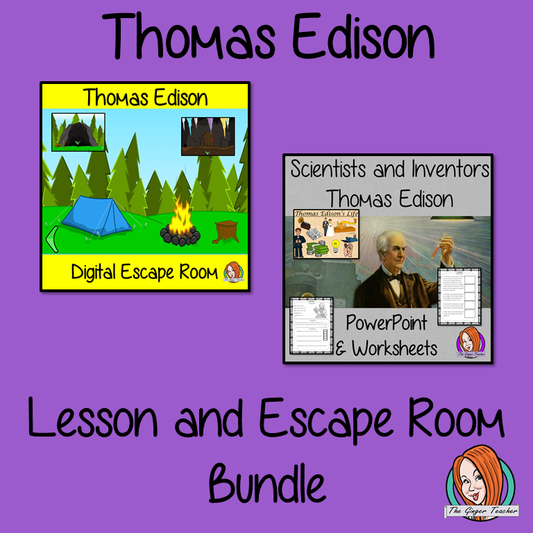 Thomas Edison Lesson and Escape Room Bundle