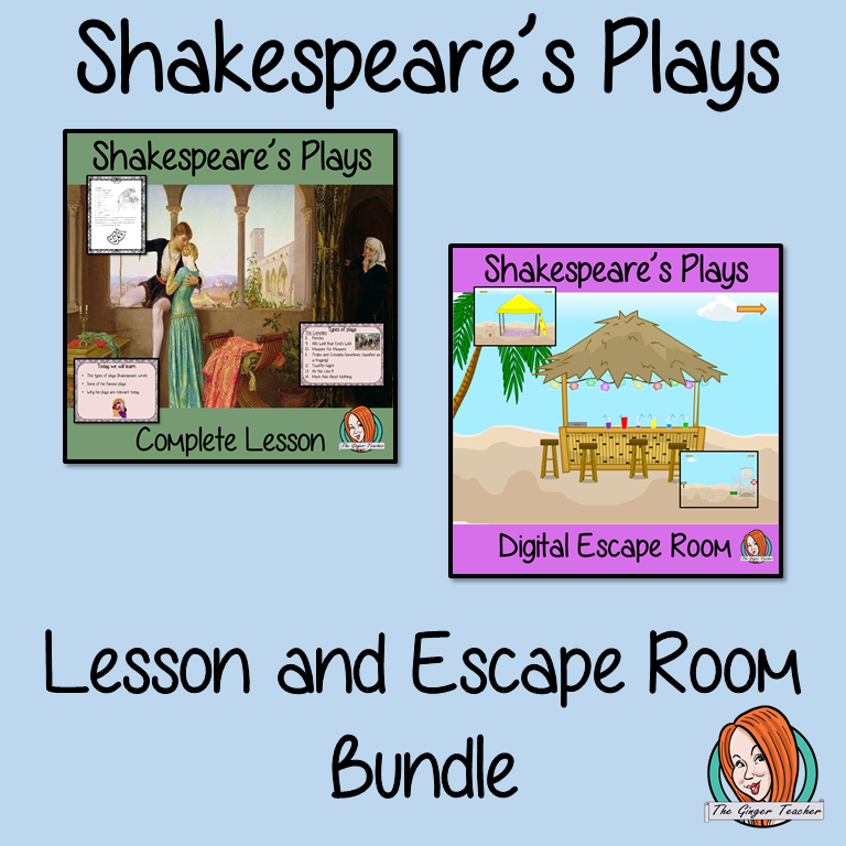 Shakespeare’s Plays Lesson and Escape Room Bundle