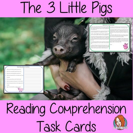 Reading Comprehension Cards   Differentiated reading comprehension cards. Three levels of texts and questions to help children with reading comprehension. This text is on the story of the 3 little pigs and has questions to help children understand and draw meaning from the text. 