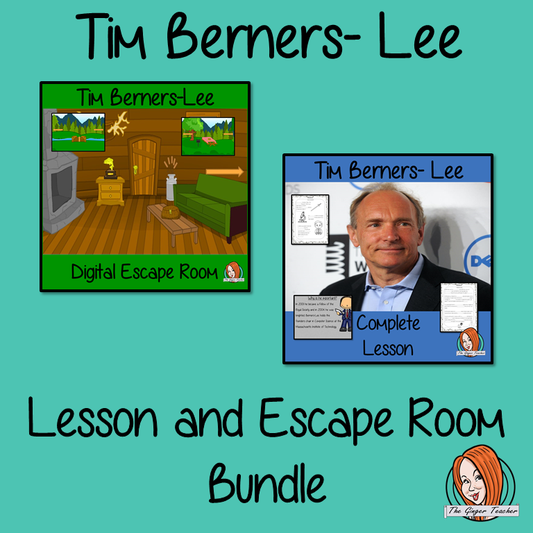 Tim Berners-Lee Lesson and Escape Room Bundle