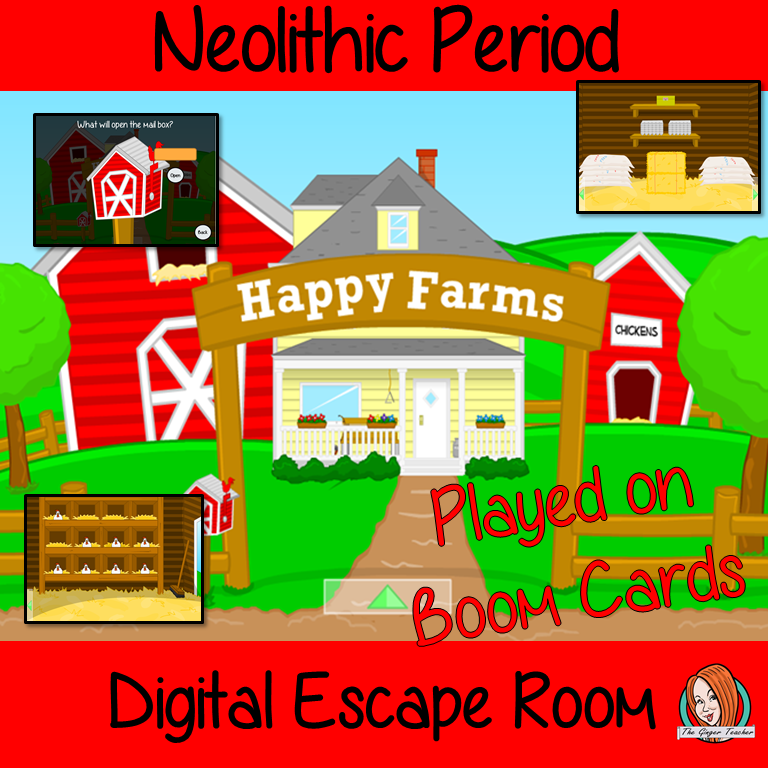 Neolithic Stone Age Escape Room Boom Cards
