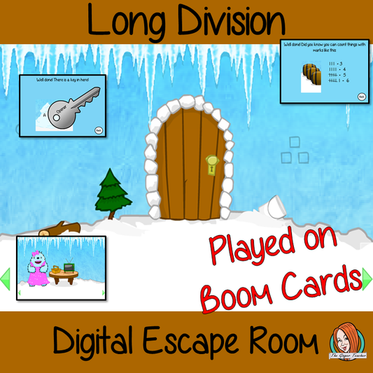 Long Division Escape Room Boom Cards