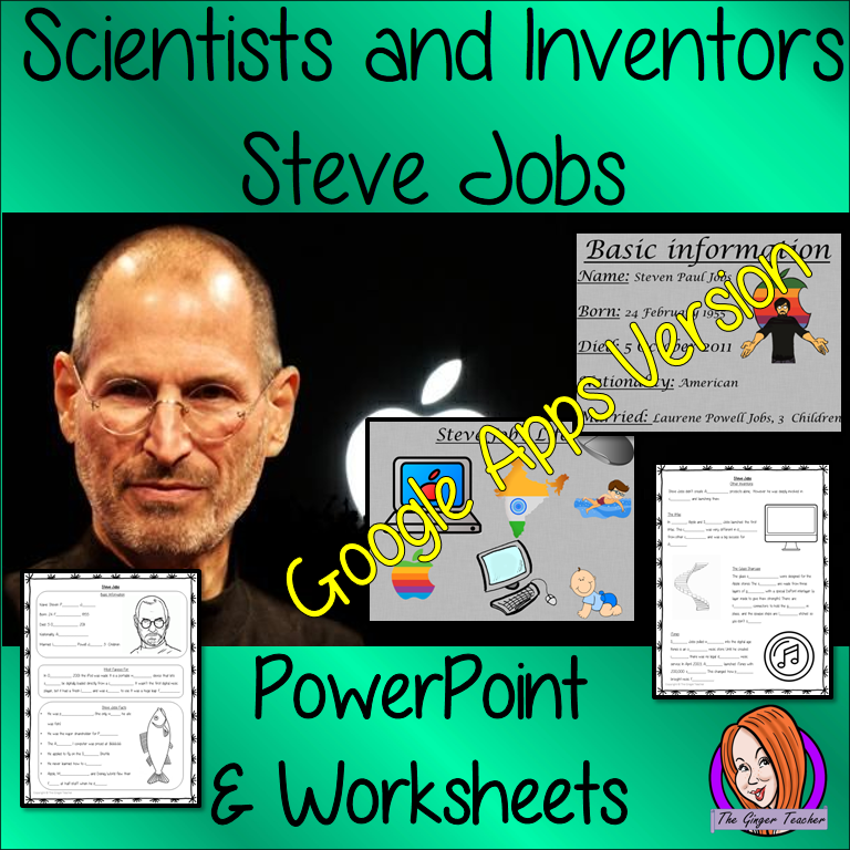 Distance Learning Scientists and Inventors, Steve Jobs Google Slides Lesson  From my Scientists and Inventors resources collection – Let’s learn about Steve Jobs  This lesson teaches children about Steve Jobs. There is a detailed 40 slide presentation on his life, achievements and facts about him. There are also differentiated, 7 page, Google Slides worksheets to allow children to demonstrate their understanding. This is the Google Slides version of this lesson! 