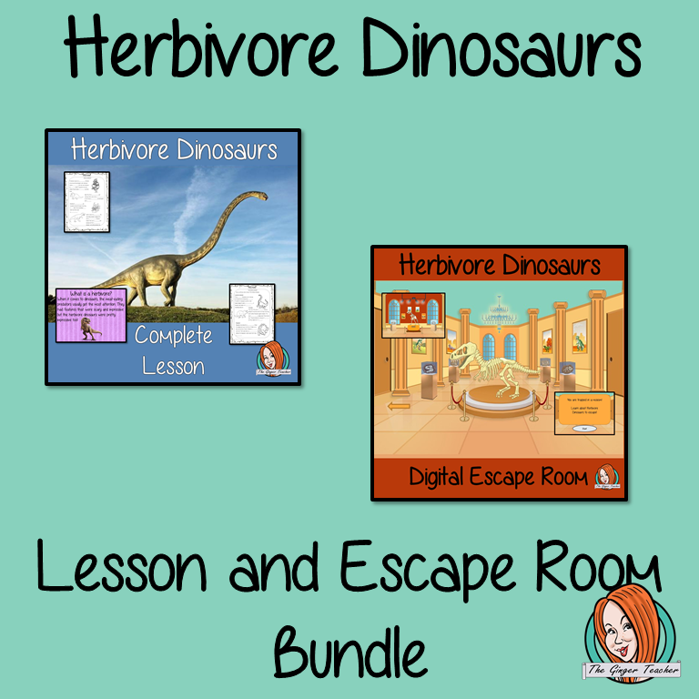 Herbivore Dinosaurs Lesson and Escape Room Bundle