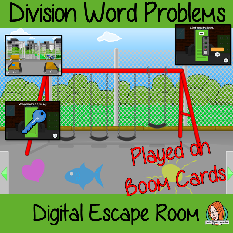 Division Word Problems Escape Room Boom Cards