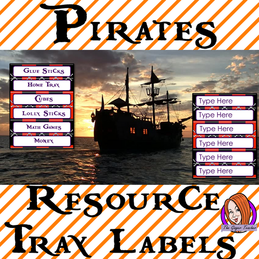 Pirate Themed Resource Tray Labels This download includes 88 fun pirate tray labels for your classroom as well as editable versions. These are great to complete your pirate themed room.  This download includes: - 88 tray labels - Editable versions - Full instructions #classroomthemes #teachingideas #pirateclassroom