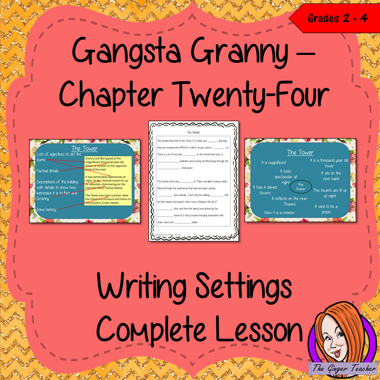Complete Lesson on Writing Settings Related to Gangsta Granny by David Walliams. Complete lesson on writing story settings based on the 24th chapter of the book Gangsta Granny by David Walliams. Children read and discuss the chapter. There is a PowerPoint to explain good settings with examples and the elements broken down. Children can then plan and write their own settings independently. #lessonplans #bookstudy #teachingideas #readingactivities