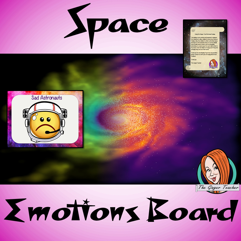 Outer Space Themed Emotion Boards Outer Space Themed Happy – Sad Emotion Boards This download includes fun space themed emption boards with editable astronaut names. These are great to complete your space themed classroom.  This download includes: - Happy and Sad board  - Editable astronaut  names - Full instructions #classroomthemes #teachingideas #spaceclassroom