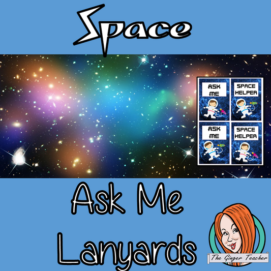 Space classroom Themed ‘Ask Me’/ Helper Lanyards This download includes a fun space lanyard for your classroom helpers. These are great for kids to help their teacher and classmates when they finish their work This download includes: - Ask me and space helper lanyard cards - Full instructions #classroomthemes #teachingideas #spaceclassroom