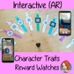 Character Traits Reward watches (Brag Tags) download the free Metaverse AR app Scan the code and a fun character will appear to congratulate the kids! Each tag has AR reward that the children collect also the option to take a reward selfie these reward watches can be printed and used in your classroom to encourage good character traits. They are great to give out to the children to create a fun classroom environment. #bragtags #rewardtag #awardtags #backtoschool