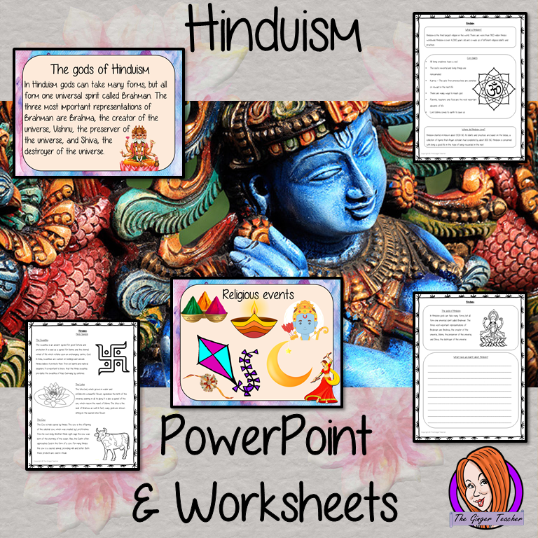 Teach kids about Hinduism!     This download teaches children about the religion of Hinduism. There is a detailed 35 slide PowerPoint on the gods, beliefs, history, symbols and religious events for Hindus. There are also differentiated, 8 page, worksheets to allow children to demonstrate their understanding. The activities are great fo religious education lessons.
