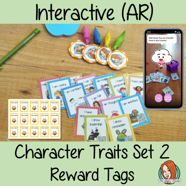 Interactive Character Traits Set 2 Reward Tags brag tags! These tags can be used in your classroom for behaviour management. If you want to promote good behavior of students brag tags! This is a whole class behaviour management system promotes good behaviour in class download the free AR (augmented reality) app and a fun character will appear in your classroom! Each tag has AR reward that collect also option to take reward selfie. #augmentedreality #bragtags #rewardtag #awardtags 