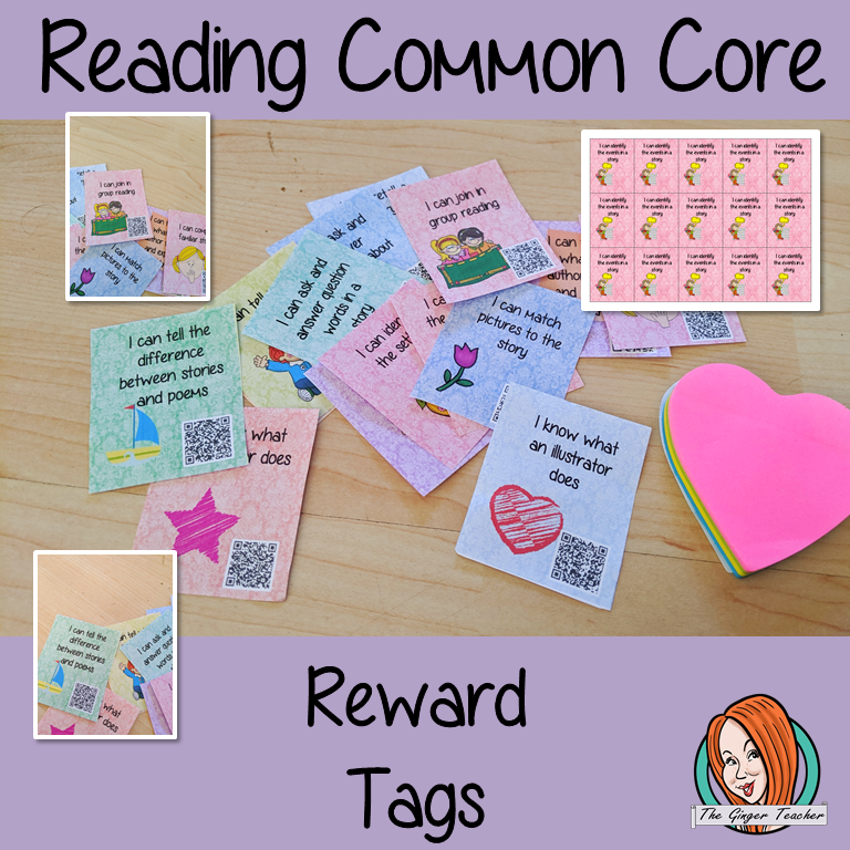Reading Achievements Common Core Reward Tags Give you class something to brag about! These reward tags can be printed and used in your classroom for behaviour management. Children love to collect them all so they are a perfect behavior management system  #bragtags #rewardtag #awardtags 