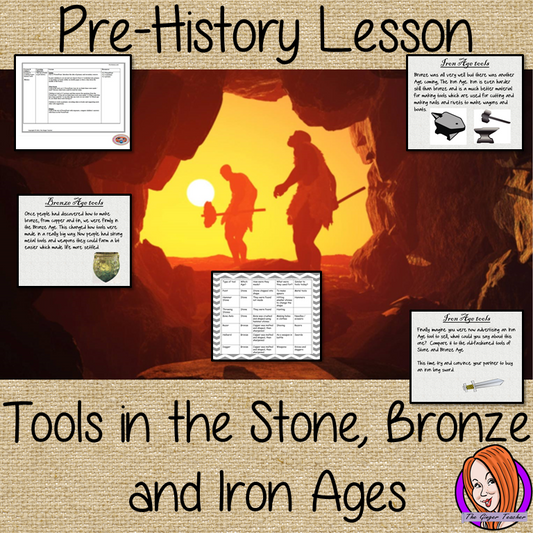 Stone Age to Iron Age tools lesson, Pre-history, Scavengers and Settlers, Cave Man