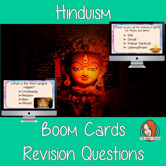Hinduism Revision Questions  This deck revises children’s knowledge of Hinduism. There are multiple choice revision questions to check children’s understanding. These question cards are self-grading and lots of fun!