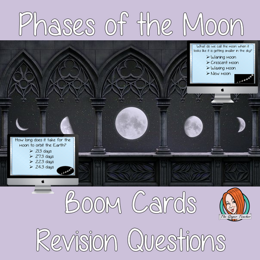 Phases of the Moon Revision Questions  This deck revises children’s knowledge of Phases of the Moon. There are multiple choice revision questions to check children’s understanding. These question cards are self-grading and lots of fun!