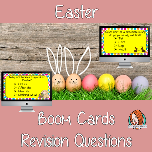 Easter Revision Questions  This deck revises children’s knowledge of Easter. There are multiple choice revision questions to check children’s understanding. These question cards are self-grading and lots of fun!