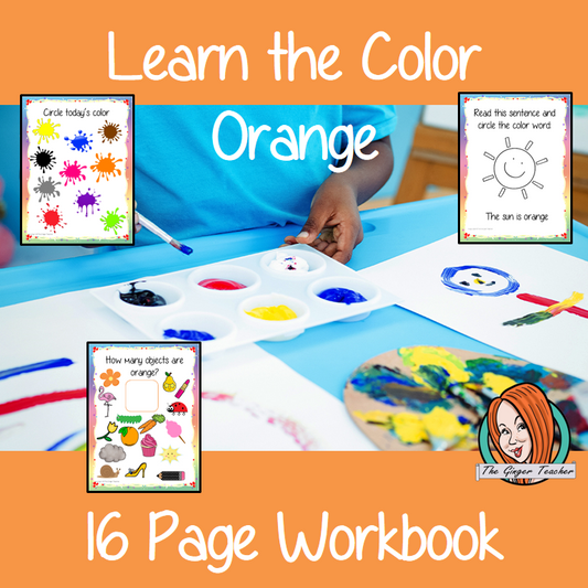 Color ‘Orange’ 16 Page Workbook Help your children practice recognizing and writing the color orange, with 16 pages of activities to select and color.     The 16 pages contain, object coloring, tracing, spelling the color word and picking out the orange objects.