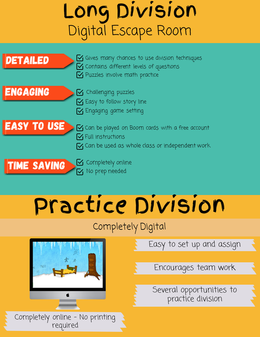 Long Division Escape Room Boom Cards