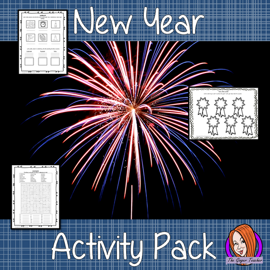 New Year Activity Pack a fun pack for your classroom 14 activities for your children to complete Poem worksheet, Comic Strip, Comparative and superlative worksheet, Comparing this year to last Crossword puzzle Draw your year, Goal setting, Letter to future me, Movie poster, Spelling sheet, Top moments, Wordsearch, Write a diary entry, Write a book blurb. #newyear #classroom #planning #lessons #festive #learning #spelling #resources #teaching #lessonplans #holidays #grammar #backtoschool