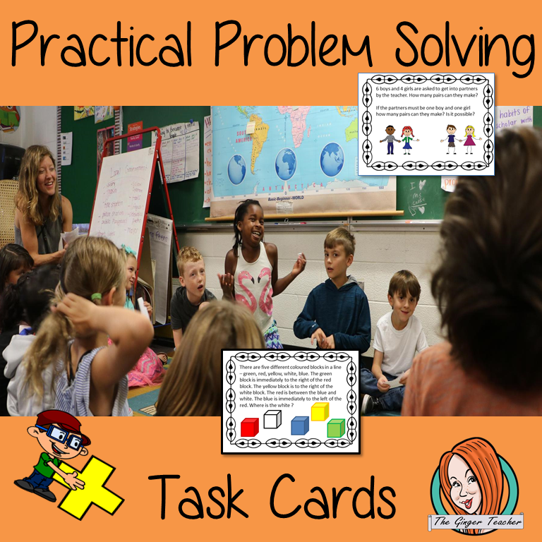 Practical Problem Solving Math Task Cards and planning sheet