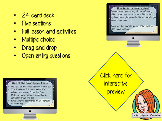 The Size of our Solar System - Boom Cards Digital Lesson