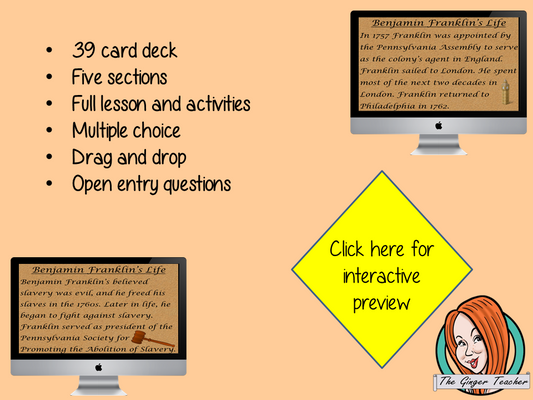 Benjamin Franklin - Boom Cards Digital Lesson