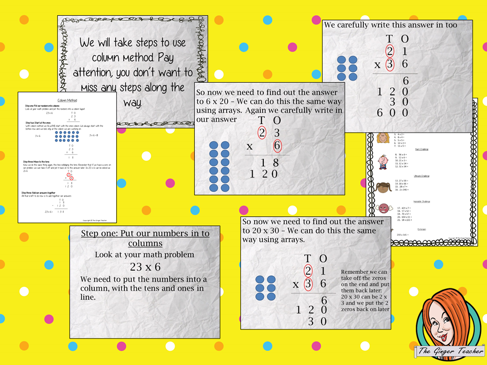 Multiplication Column Method – The Ginger Teacher