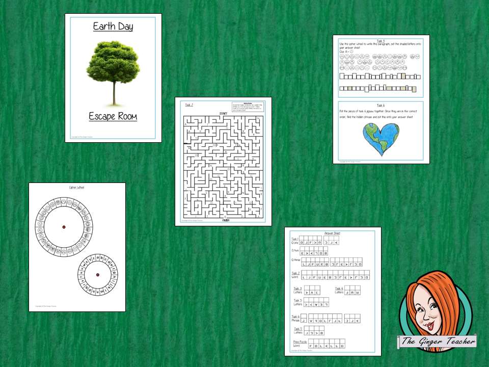 Earth Day Escape Room Game     Try this escape room style game with your students today! This is a fun game that is perfect for teaching children about Earth Day. This game focuses on students finding out facts and information and using these to solve puzzles. This helps them to learn.     This activity is great for the beginning of a topic to introduce information or at the end to recap.     Students are trying to help an alien understand Earth Day and they must solve a series of clues, as well as decode d