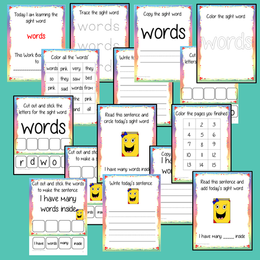 Sight Word ‘Words’ 15 Page Workbook