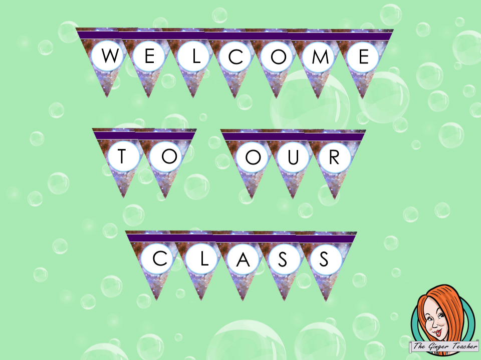 Outer Space Themed Classroom Bunting  This download includes fun space themed classroom bunting. These are great for teachers and kids to have an outer space themed classroom. #classroomthemes #teachingideas #spaceclassroom #outerspaceclassroom