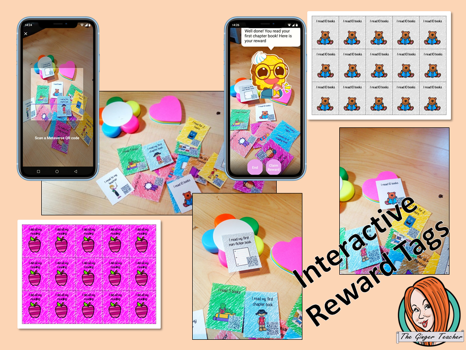 Reading Achievements Interactive Reward Tags (brag tags) Give you class something to brag about! These reward tags can be printed and used in your classroom for rewarding reading achievements in your class. Children love to collect them all so they are a perfect behavior management system, although there is more to these tags than meets the eye! Scan the code and a fun character will appear in your classroom to congratulate the kids #bragtags #rewardtag #awardtags 