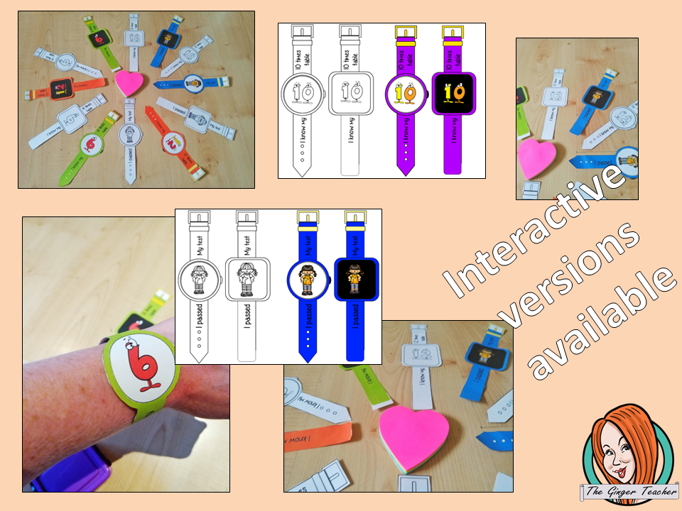 Multiplication Reward Watches  Give you class something to brag about!  These reward watches can be printed and used in your classroom to reward learning multiplication skils. They are great to give out to the children to create a fun classroom environment. There are 4 different designs of each watch, 2 round faces and 2 square, smart-watch designs. This download includes 15 different reward watches #bragtags #rewardtag #awardtags #backtoschool