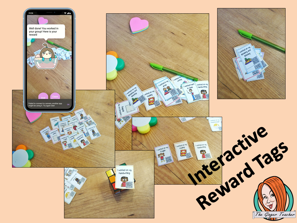 Interactive Classroom English Language Reward Tags (brag tags) Give you class something to brag about! These reward tags can be printed and used in your classroom download the free Metaverse AR (augmented reality) app Scan the code and a fun character will appear in your classroom to congratulate the kids! Each tag has AR reward that the children collect also the option to take a reward selfie. #ar #augmentedreality #bragtags #rewardtag #awardtags