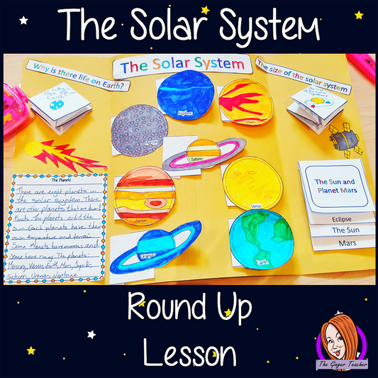The solar system Complete science Lesson A lesson for children about the solar system. Learn about the size of the solar system, the planets, the sun, life on Earth, the planet Mars and exploring outer space. There are two detailed PowerPoints to teach understanding. Kids create an information board using fun foldables and information sheets. Everything needed for this classroom lesson is included #lessonplanning #space #solarsystem #teaching #resources #sciencelessons #scienceplanning